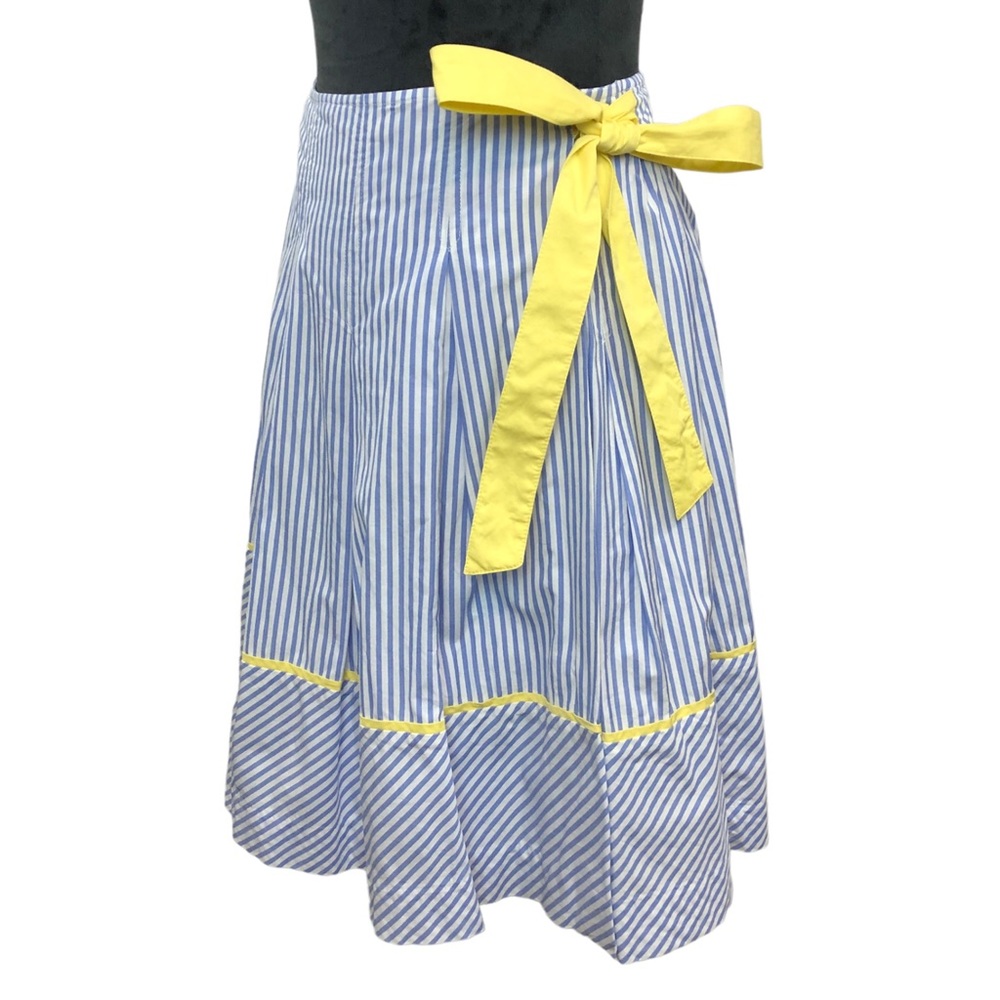 Vintage Lilly Pulitzer Blue White Stripe Wrap 0 Midi Skirt